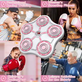 Five key boxing target-white body-white keys-pink light-pink eva